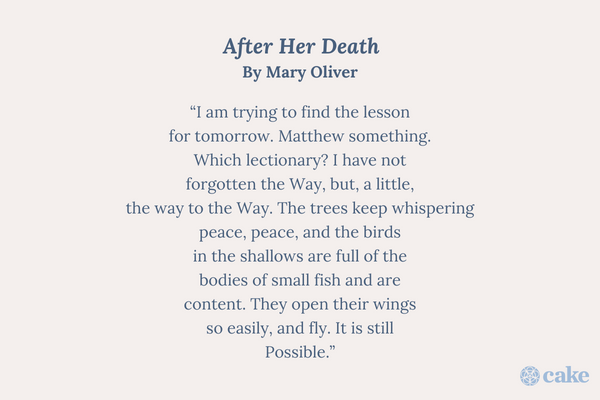 Mary Oliver Poems About Death and Dying